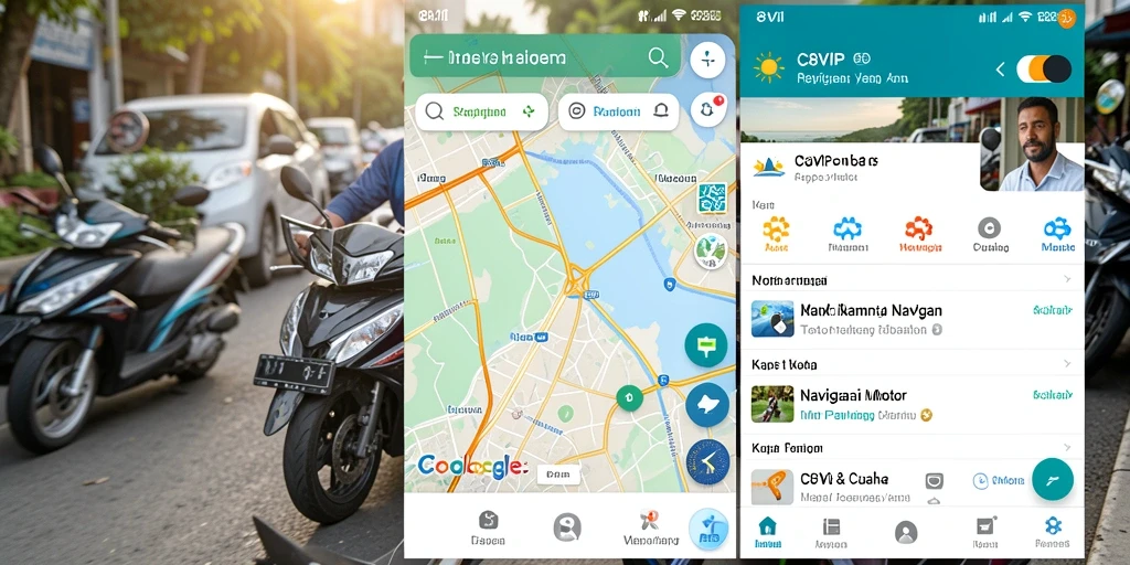 Tampilan antarmuka C8VIP dengan fitur Navigasi Motor yang intuitif.