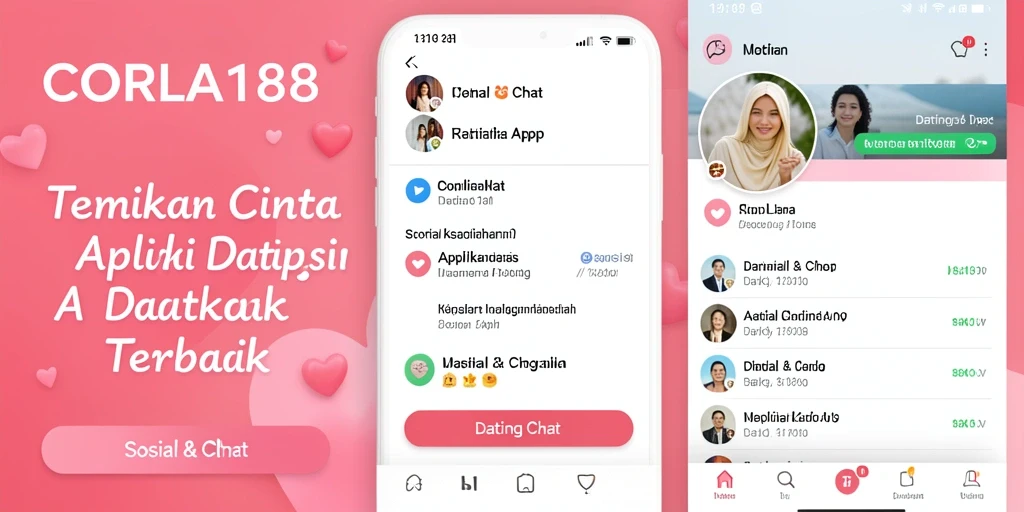 Tampilan utama aplikasi CORLA188 dengan fitur chat dan pencarian pasangan.
