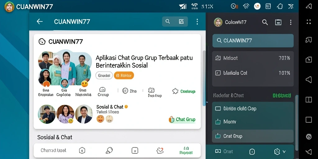 Antarmuka CUANWIN77 yang sederhana dan menarik untuk Chat Grup.