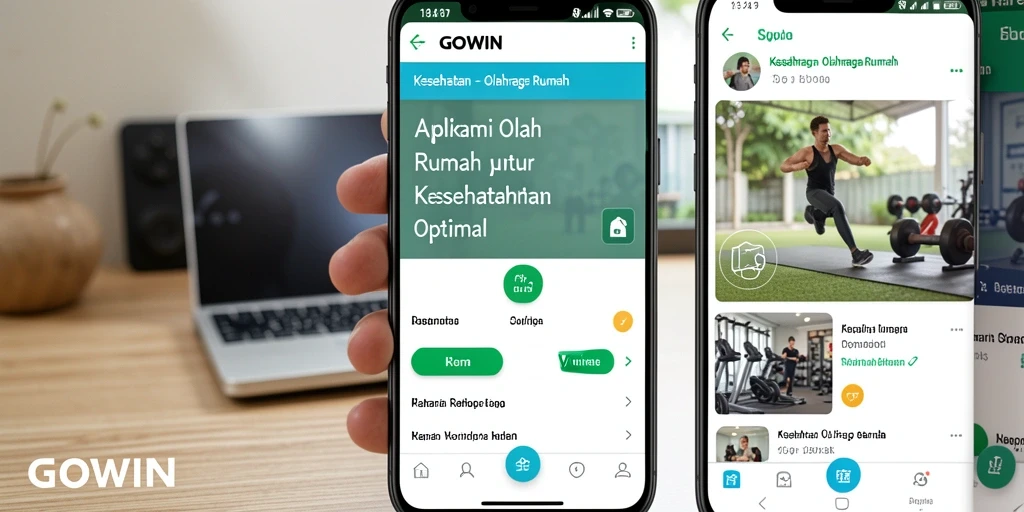 Tampilan antarmuka GOWIN yang intuitif dan mudah digunakan untuk olahraga di rumah.