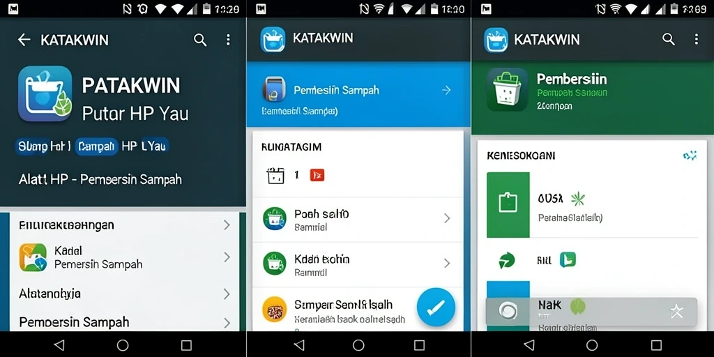 Antarmuka utama KATAKWIN menampilkan fitur pembersihan sampah yang efektif.