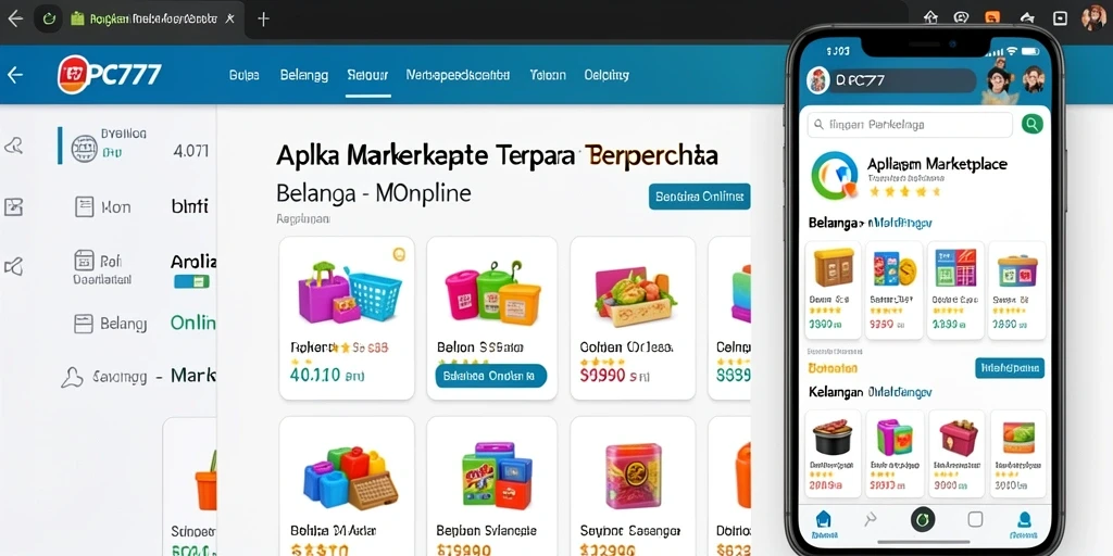 Tampilan antarmuka PC777 yang intuitif dan menarik untuk belanja online.